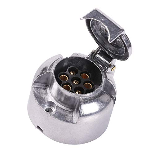 AOHEWEI 7 Pines Barra De Remolque Zócalo De Remolque Eléctrico Metal Aleación De Aluminio 7 Vías Conectores Luces De Coche para Barcos RV Caravana U Otro Vehículo Comercial (zócalo del Remolque) AOHEWEI 7 Pines Barra De Remolque Zócalo De Remolque Eléctrico Metal Aleación De Aluminio 7 Vías Conectores Luces De Coche para Barcos RV Caravana U Otro Vehículo Comercial (zócalo del Remolque)