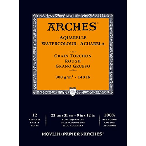 ARCHES Papel de Acuarela, Materiales sintéticos, Blanco, 22.86x31.11x0.63 cm