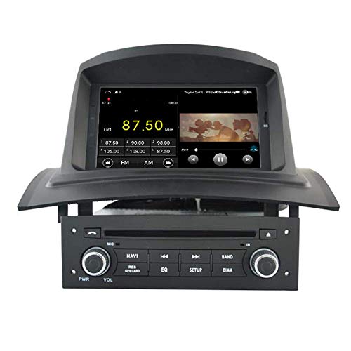 BWHTY Android 10 Car DVD Player GPS Stereo Head Unit Navi Radio Multimedia WiFi para Renault Megane 2 2002 2003 2004 2005 2006 2007 2008 Control del Volante