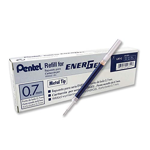Caja de 12 unidades Pentel LR7 0.7mm EnerGel Liquid Gel Pen Refill - Tinta Azul