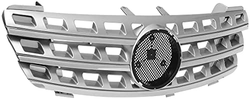 Coche Delantera Rejilla Frontales Parrilla Radiador para Mercedes Benz ML Class W164 ML320 ML350 ML550 2005-2008, Malla Nido Estilo Modificados Accesorios