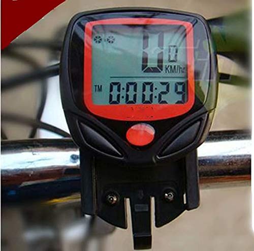 Doyeemei Bicicleta de montaña Bicicleta cuentakilómetros cronómetro velocímetro Reloj LED tasa de Cambio Digital Computadora de Bicicleta a Prueba de Agua con Cable