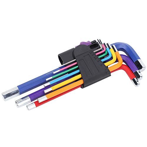 EBTOOLS1 Juego de Llaves Allen Coloridas de 9 Piezas de Extremo Plano, Juego de Herramientas de Llave Allen, Herramienta de Mantenimiento de Taller, para Reparaciones de Bicicletas EBTOOLS1 Juego de Llaves Allen Coloridas de 9 Piezas de Extremo Plano, Juego de Herramientas de Llave Allen, Herramienta de Mantenimiento de Taller, para Reparaciones de Bicicletas