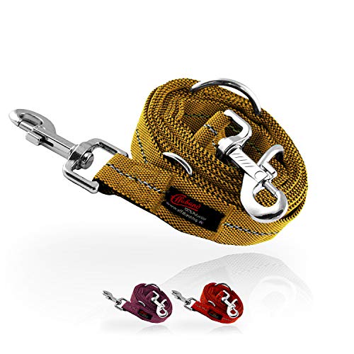 Effaband Correa para perros de 25 mm de ancho y longitud variable (1 m – 3 m), correa corta para perros de hasta 50 m de largo, correa de remolque para perros en 2 colores (rojo y morado) (3 m, ocre). Effaband Correa para perros de 25 mm de ancho y longitud variable (1 m – 3 m), correa corta para perros de hasta 50 m de largo, correa de remolque para perros en 2 colores (rojo y morado) (3 m, ocre).