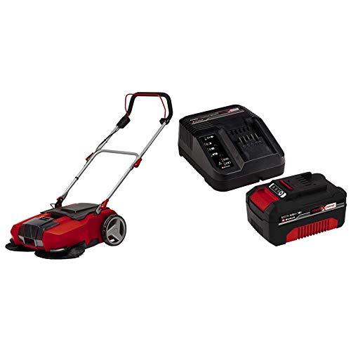 Einhell Barredora con batería TE-SW 18/610 Li-Solo Power X-Change (18 V, iones de litio, sin batería ni cargador) + Einhell Kit con Cargador y batería de repuesto