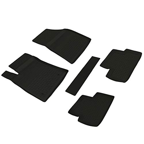 FITMAX Alfombrillas para Renault Megane 4 Sedan 2016, ajuste a medida para el suelo delantero y trasero del coche, protección para todo tipo de clima, antideslizante, 5 piezas, color negro