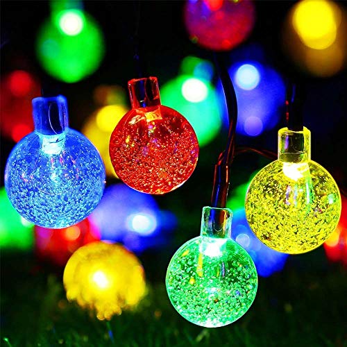 GHC LED Lámparas LED SANG STRING RGB Luces de Navidad 6M 7M LED Diodo Guirnalda Bola Bola String Luces de Navidad for jardín Decoración del césped al aire libre