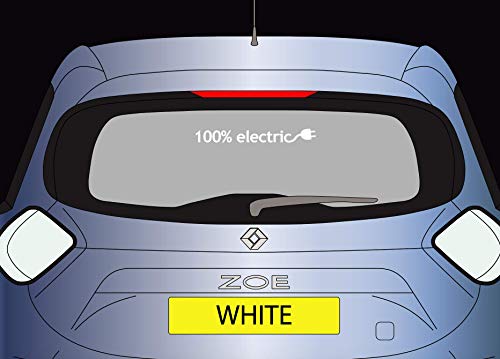 Graphic Worx Pegatina eléctrica para Renault Zoe 100% (36 x 4 cm), color blanco