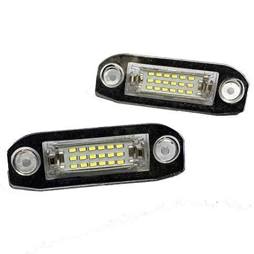 GZCRDZ 2 piezas 18LED luces de matrícula de placa de matrícula, bombillas de repuesto para C30 XC60 XC70 XC90 S40 S60 S80 V50 V60 V70 accesorios de coche