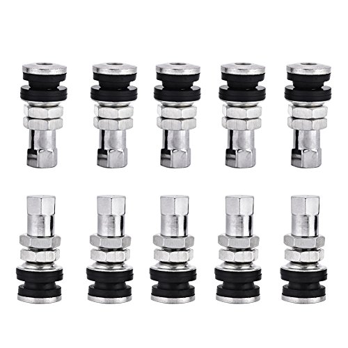 Keenso - Vástago de válvula de motocicleta, 10 piezas de metal para neumáticos, valvula de rueda de vástago adecuado para ATV coche cortacéspedes Go-Karts barco remolques motocicletas Hot Rod Keenso - Vástago de válvula de motocicleta, 10 piezas de metal para neumáticos, valvula de rueda de vástago adecuado para ATV coche cortacéspedes Go-Karts barco remolques motocicletas Hot Rod