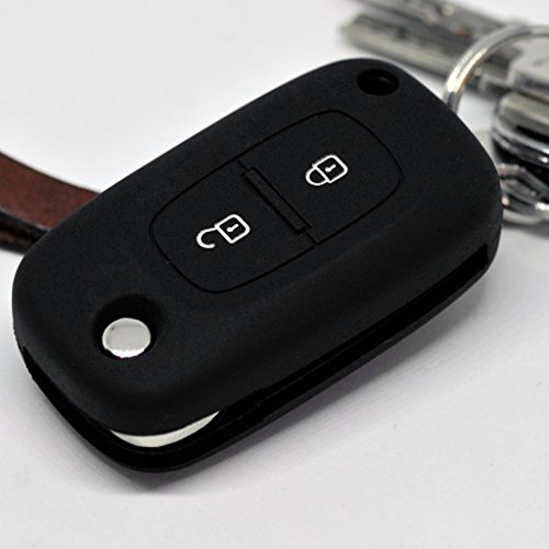 Key Soft Case Cover Funda Protectora Llave para Coche Renault Kangoo Smart Forfour Clio Llave para Mercedes Benz Citan Control Remoto/Color: Negro