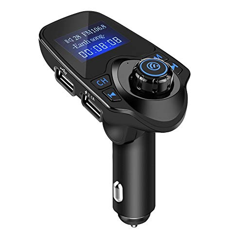 KIMISS Transmisor FM Bluetooth para coche, T11 Bluetooth Kit manos libres inalámbrico para coche Reproductor de MP3 Transmisor FM Cargador USB