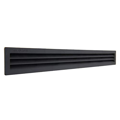 La Ventilazione P51R516N - Rejilla de ventilación rectangular de plástico negro para empotrar con red antiinsectos. Dimensiones: 515 x 60 mm