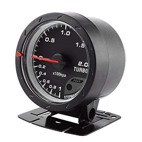 Manómetro Turbo de 60 mm, 12V Manómetro de Presión del Turbo de luz LED Digital