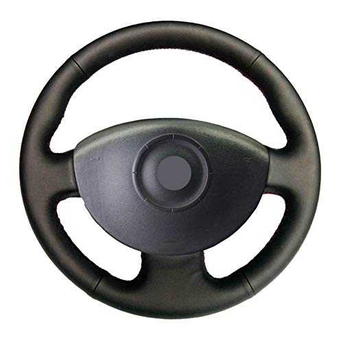 MioeDI Hand-Stitched Black Leather Car Steering Wheel Cover,For Renault Megane 2 2003-2008 Kangoo 2008 Scenic 2 2003-2009