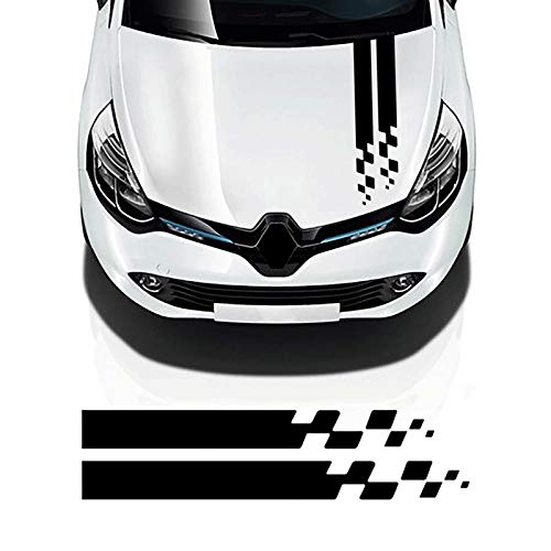 Pegatina con Capucha de Rayas de Coches Racing Bonnet Sport Decal para Renault Megane Clio RS CAPTUR SANDERO Espace TWINGO Scenic Laguna Trafica (Color Name : Reflective Red)