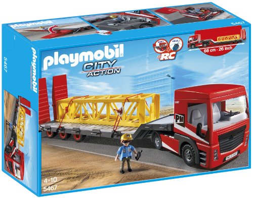 Playmobil Construcción - Camión de mercancía Pesada, Juguete Educativo , Gris, Rojo, Amarillo, 50 x 15 x 35 cm, (5467)