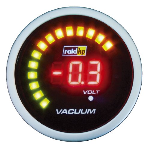 Raid HP 660540 Night Flight Digital - Reloj vacuómetro para coche, color rojo