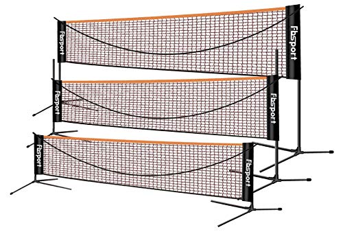 Red de bádminton, red de tenis 3-6 m Red de entrenamiento de red de bádminton de voleibol portátil, 3 alturas ajustables Almacenamiento de red de bádminton plegable, en interiores y exteriores