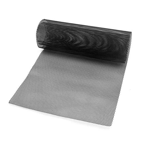 Rejilla de Rejilla de Coche, MoreChioce Rejilla Central Universal Malla Rejilla de Aleación de Aluminio Hoja Malla de Rejilla Capó Delantero Rejilla de Rejilla,10x20MM Rómbico-Negro