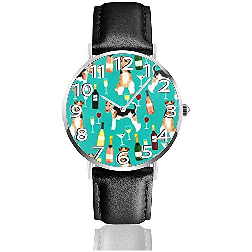 Reloj Reloj de Pulsera Wire Fox Terriers Raza de Perro Clásico Casual Cuarzo Correa de Cuero Negro Reloj Relojes de Negocios Reloj Reloj de Pulsera Wire Fox Terriers Raza de Perro Clásico Casual Cuarzo Correa de Cuero Negro Reloj Relojes de Negocios