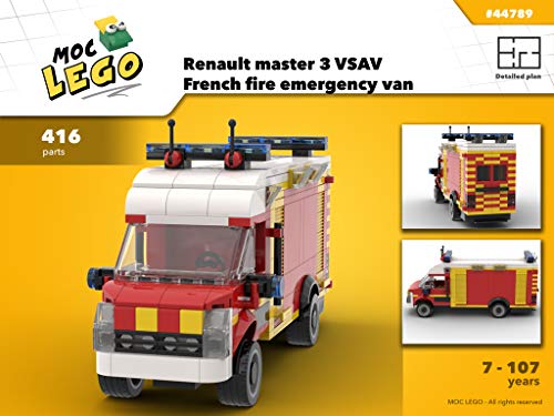Renault master 3 VSAV French fire emergency van (Instruction Only): MOC LEGO (English Edition)