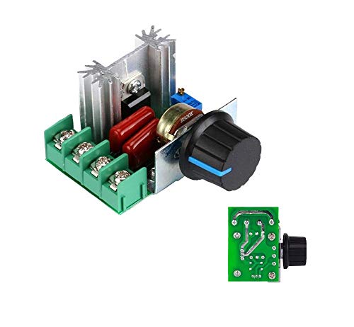 Shoppy Lab - Regulador de potencia del motor, regulador de velocidad, ventilador, regulador de temperatura, tensión eléctrica, 220 V, 2000 W, intensidad de la lámpara regulable, termostato