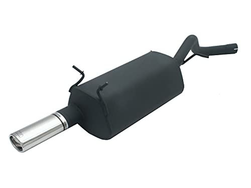 Silenciador de escape deportivo de acero negro, tubo de escape de acero inoxidable, punta ovalada única, 95 x 65 mm, compatible con Renault Megane Hatchback 2.0i 85 kW 115HP 1999 2000 2001 2002