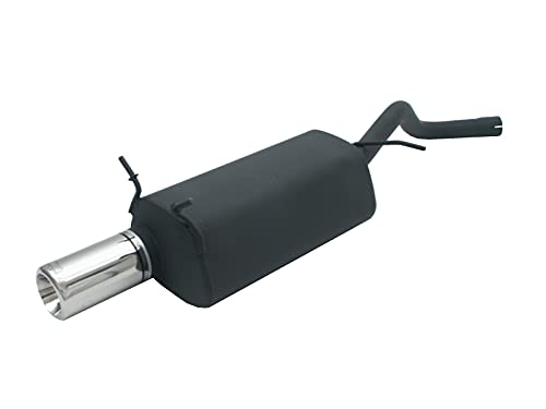 Silenciador de escape deportivo, tubo de escape de acero inoxidable, punta redonda, 100 mm, compatible con Renault Megane Coupe 1.6 16 V 79 kW 107HP 1995 1996 1997 1998 1999 2000 2001 2002