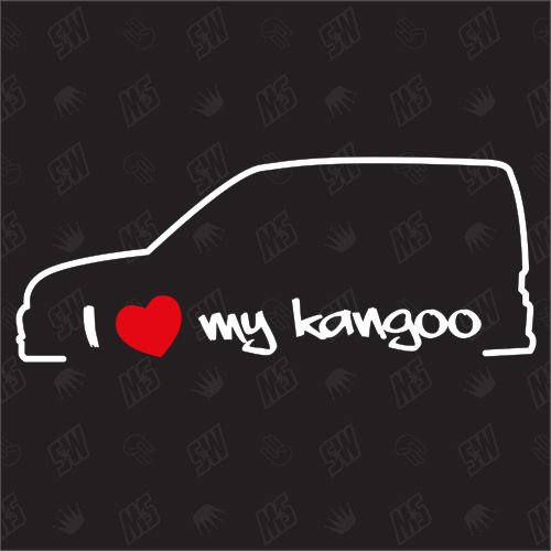 speedwerk-motorwear I Love My Kangoo – Pegatinas para Renault – Año de construcción 1997-2009.
