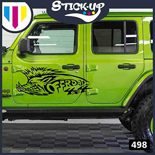 Stick-up Kit de Pegatinas – 1 Pieza – Off Road 4 x 4 – 130 x 50 cm – Todoterreno 4 x 4 para capó Jeep Suzuki Offroad Pegatinas Fiancate Auto Decal Negro