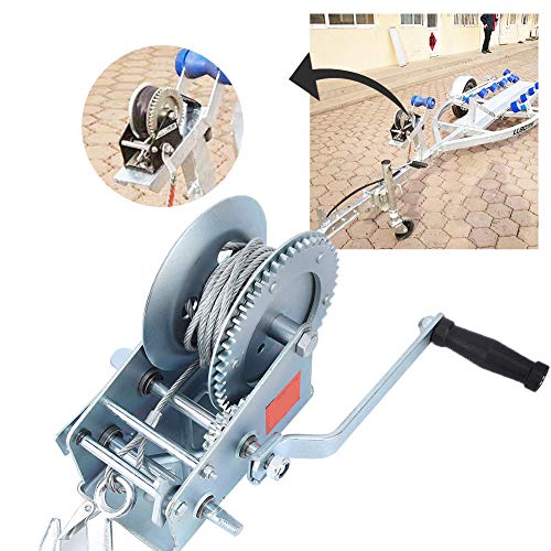 Torno de manivela manual con cable 3500 lb Doble engranaje Manivela de cabrestante Manivela Correa de acero de 10 m Resistente Manivela Correa de manivela Cable de cabrestante para ATV Remolque de bar Torno de manivela manual con cable 3500 lb Doble engranaje Manivela de cabrestante Manivela Correa de acero de 10 m Resistente Manivela Correa de manivela Cable de cabrestante para ATV Remolque de bar