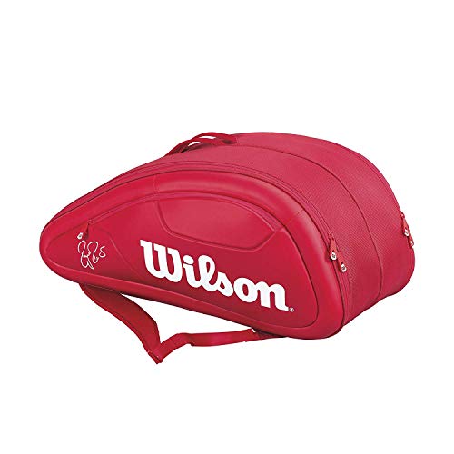 Wilson Federer DNA 12 Pack Bolsa para Raquetas de Tenis, Unisex Adulto, Rojo (Red), Talla Única