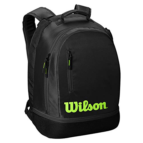 Wilson Team Backpack Raquetero, Adultos Unisex, Black/Green (Verde), Talla Única