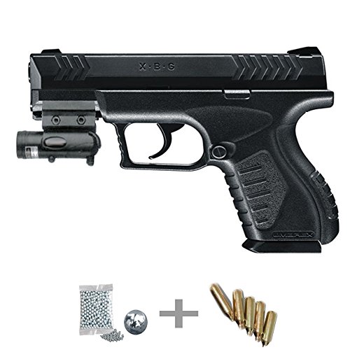XBG Láser Kit Umarex Pistola de Aire comprimido (CO2) y balines de Acero (perdigones BBS) Calibre 4.5mm. Réplica + Accesorios <3,5J