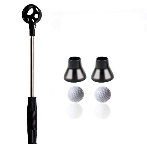 YINGJEE Golf Ball Retriever, Recogepelotas Golf Telescópica de 8 Secciones, Incluye Recogedor Bolas de Golf y 2 Ventosas de Pelota de Golf y 2 Bolas