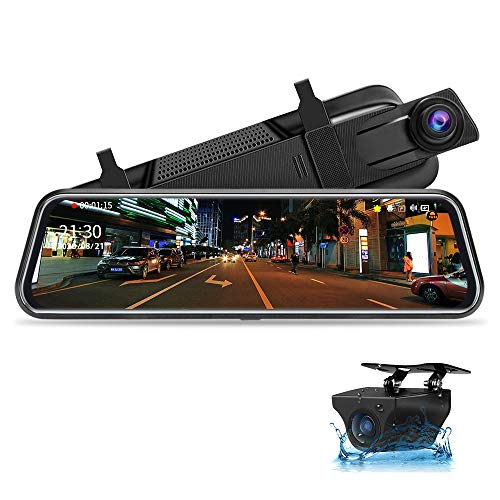 10" Mirror Dash CCM Pantalla Tácti Retrovisor, Delantera y Trasera 1080P Streaming Media con Cables de 10 m Lente Doble Súper Visión Nocturna Gran Angular de 170 ° Monitor de estacionamiento 10" Mirror Dash CCM Pantalla Tácti Retrovisor, Delantera y Trasera 1080P Streaming Media con Cables de 10 m Lente Doble Súper Visión Nocturna Gran Angular de 170 ° Monitor de estacionamiento