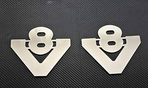 2 piezas de acero inoxidable pequeño V8 insignias signo cromado accesorio para Scania camiones todas las series