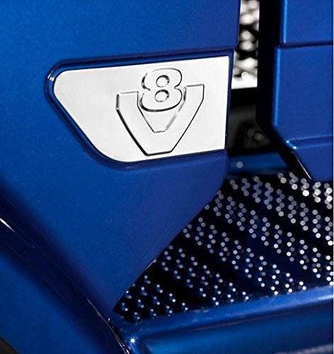 2 x acero inoxidable ala V8 decoración espejo pulido accesorio para Scania R V8 decoración alas