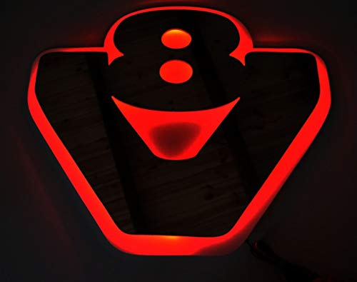 24/7Auto 24V LED plateado placa espejo 3D señal luz roja V8 para Scania R G P camiones y camioneros iluminación domo roja 540 mm x 460 mm