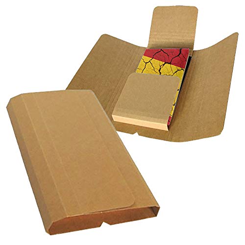 25 Cajas de Cartón para Libros 280 x 180 mm hasta 70 mm altura de Color Marrón y Canal Simple para Envíos o Guardar Libros CDs DVDs Comics Revistas (280x180x70mm (25 Unds.)