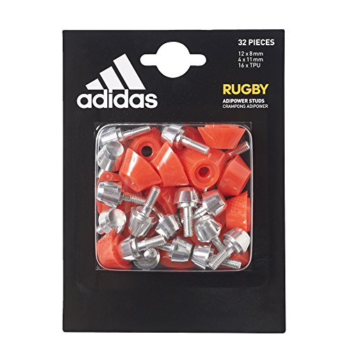 adidas Adipower Stud Rugby Studs, Unisex Adulto, Silver-rp/Red-SLD, NS