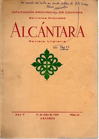 ALCANTARA. REVISTA LITERARIA. ANO V. N. 21. 31-JULIO-1949.