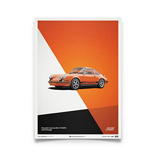 Automobilist | Porsche 911 RS – Naranja – Póster limitado | Tamaño estándar 19 ¾ x 27 ½ pulgadas