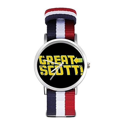 Back to The Future Great Scott, Trucker Cap Leisure Strap reloj trenzado con escala