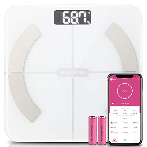 Báscula Grasa Corporal Báscula de Baño Báscula Digital Analizar Más de 13 Funciones, Monitores de Composición Corporal con App para Peso Corporal, Grasa, Agua, IMC, BMR, Masa Muscular (Blanco) Báscula Grasa Corporal Báscula de Baño Báscula Digital Analizar Más de 13 Funciones, Monitores de Composición Corporal con App para Peso Corporal, Grasa, Agua, IMC, BMR, Masa Muscular (Blanco)