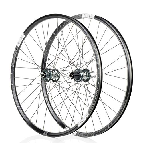 Bike Wheel 26"/27.5" Pulgadas Juego de Ruedas de Bicicletas de montaña del Freno de Disco 6 Pawl 72 Clic liberación rápida (Color : Gray, Size : 27.5")