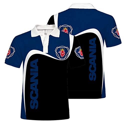 Camisa De Polo para Hombre con Estampado Digital S.c.a.n.i.a De Manga Corta (2,4XL) Camisa De Polo para Hombre con Estampado Digital S.c.a.n.i.a De Manga Corta (2,4XL)