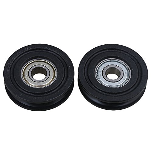 CNBTR 2 rodamientos sellados con revestimiento de plástico de acero 608ZZ de 0,8 x 4 x 1 cm, de 0,8 x 4 x 1 cm, color negro