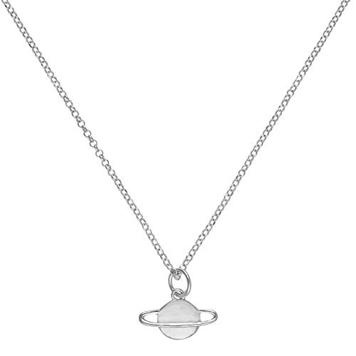 Córdoba Jewels | Gargantilla en Plata de Ley 925 con diseño Saturno Silver